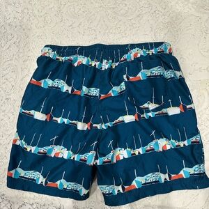 Lands' End Teal and Orange Swim Shorts xxl